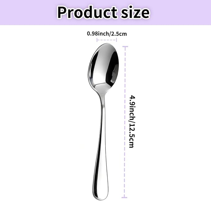 Demitasse Espresso Spoons 12 Pieces 5", Berglander Stainless Steel Mini Coffee - Image 2