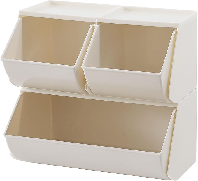 Coffee Pod Holder, 3 Pack, Cream | Plastic Storage Organizer Box, - Image 8