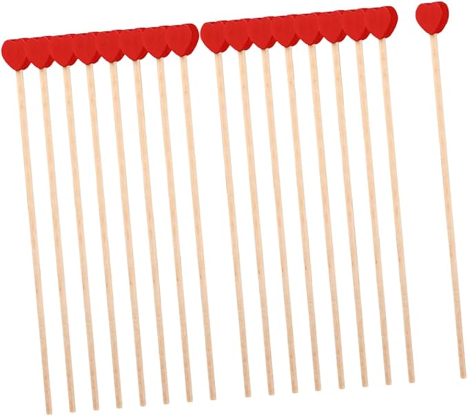 200pcs Heart Design Wooden Stir Sticks by FUNOMOCYA