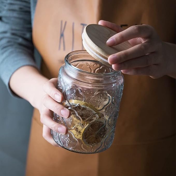 ANSQU Vintage Glass Jars Set Canister Airtight Storage Jar Container - Image 8