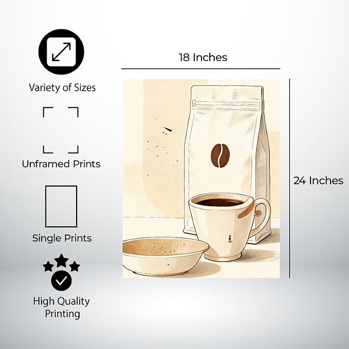 Lawrence Williams Designs Coffee Cup and Beans Poster - Image 2