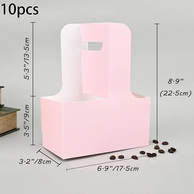 Cup Drink Flower Carrier with Handle Cardboard Coffee Caddy Disposable Cup - Image 2