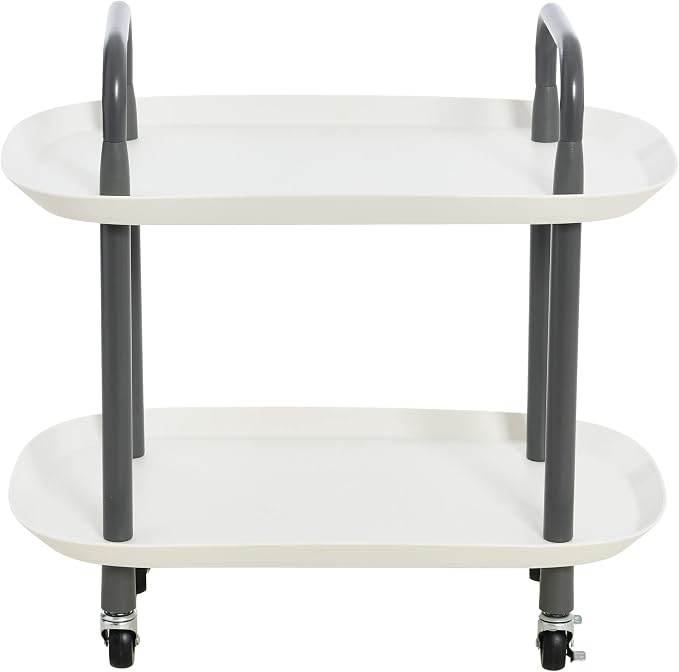 Main + Mesa Modern Plastic and Metal 2-Tier Trolley - Image 4