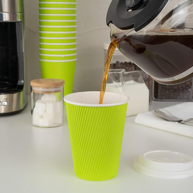 Restaurantware Ripple Wall Coffee Cup 25 Count 12 Ounce Insulated Hot Beverage - Image 6
