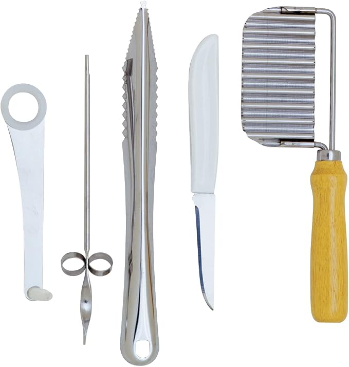 Norpro Garnishing Tool Set of 5 Spiral/Slice/Curl/Crinkle Fruit and Veggies by Norpro