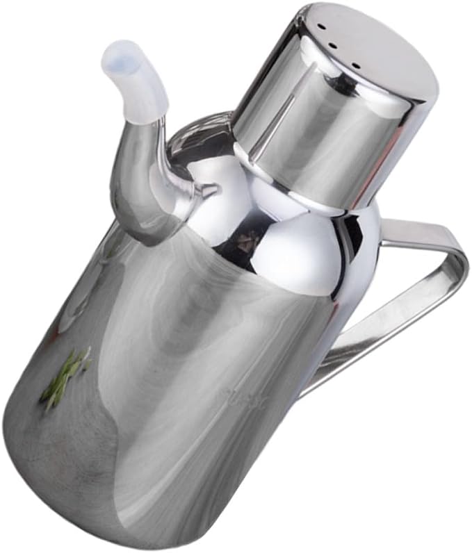 Garneck 1pc Stainless Steel Oil Dispenser Pot Practical Kitchen Oil Bottle by GARNECK