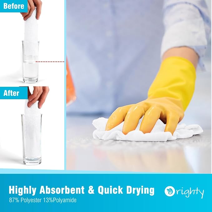 Orighty Microfiber Cleaning Cloth, 5 Pack Highly Absorbent Cleaning Rags - Image 3