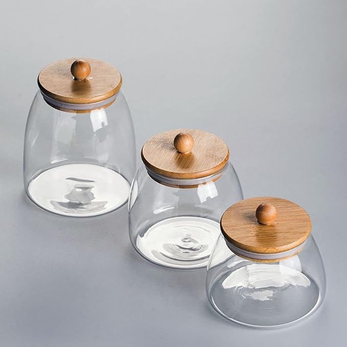 Glass Jar with Airtight Bamboo Lid Coffee Bean Jar Container Storage - Image 2