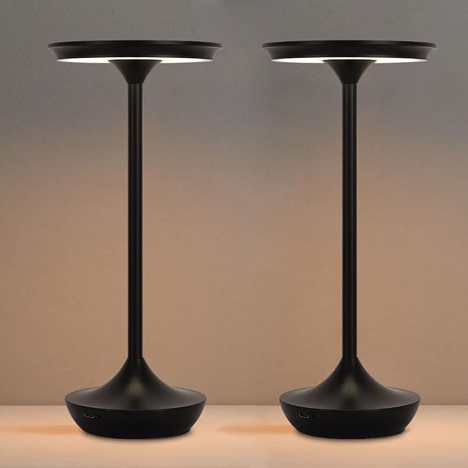 2 Pack Cordless Rechargeable Table Lamps, Portable 6000mAh Battery Desk Lamp by SimisandTableLamps