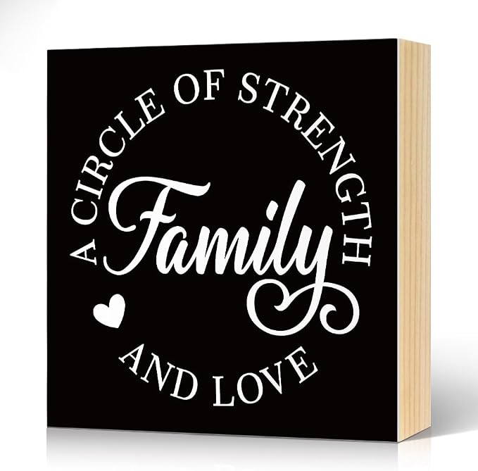 A Circle of Strength And Love Wooden Box Sign Rustic Wood Block Plaque Box Sign by Unknown