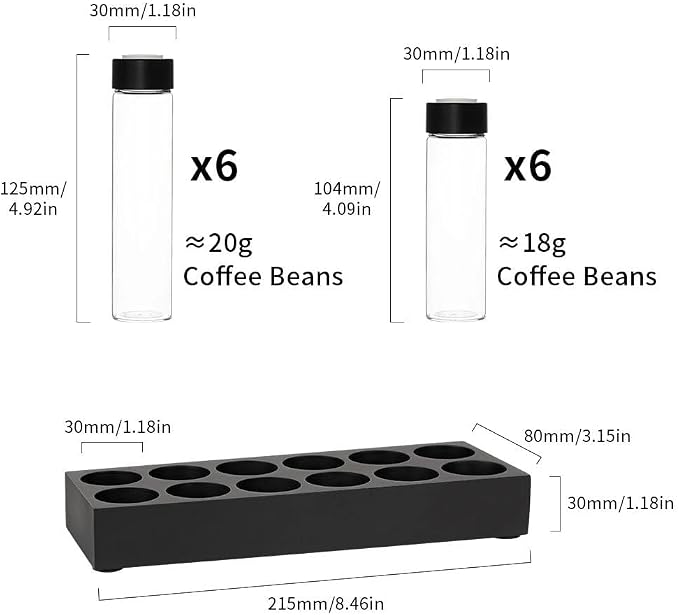 watchget Coffee Bean Container 12PCS Coffee Bean Cellars Tubes Single Dose - Image 2