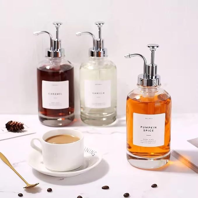 Coffee Syrup Dispenser 2 pcs 16.9oz Glass Syrup Dispenser - Image 5