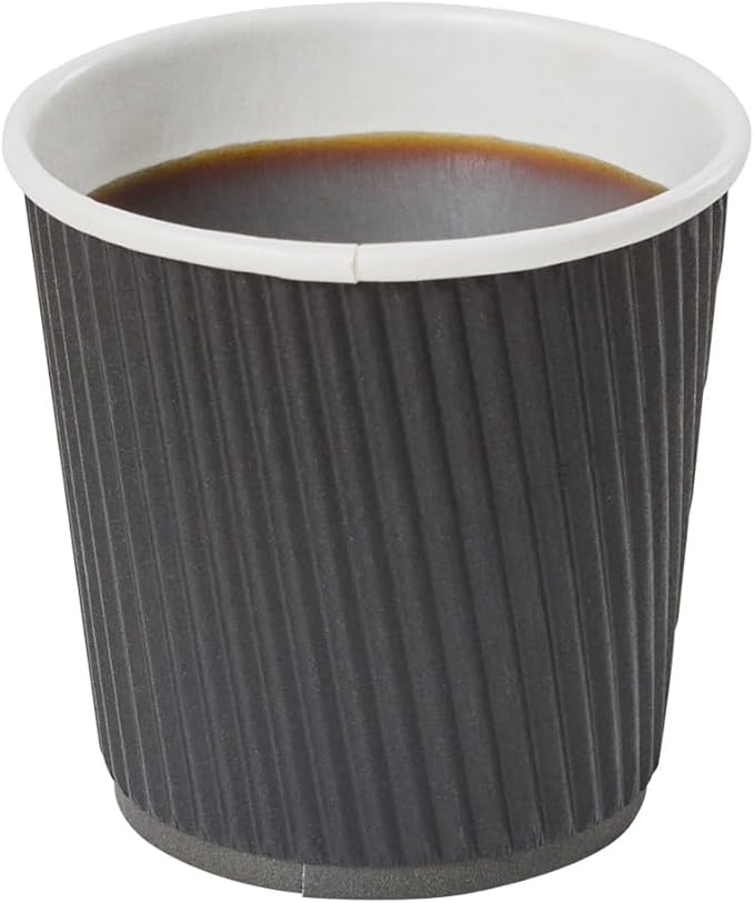 Restaurantware Black Ripple Wall Cups 25 Count 4 Ounce Paper Non-Slip Grip by Restaurantware