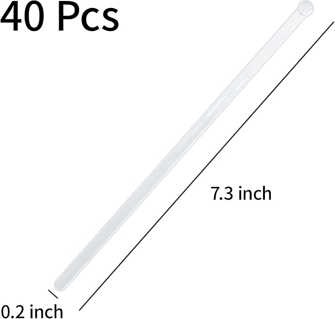 40 Pieces Clear Plastic Swizzle Sticks, Crystal Cake Pops, Cocktail Coffee - Image 2