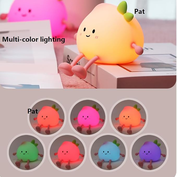 Peach Night Light for Adults Kids, Cute Silicone Dimmable Sleeping and - Image 3