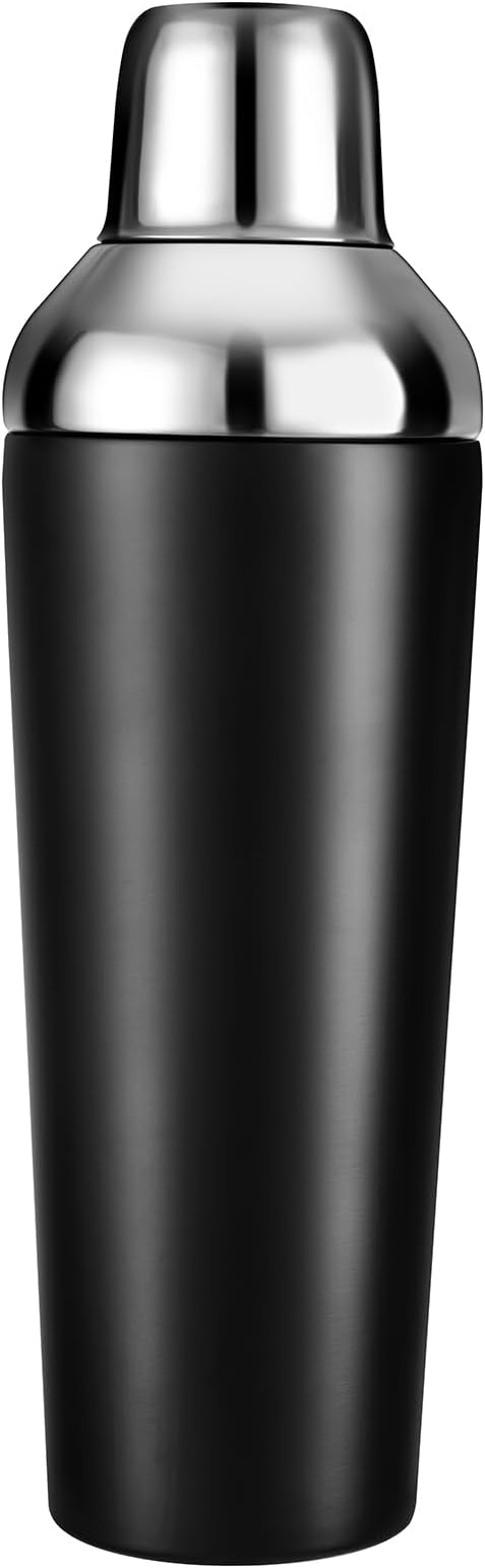 Etens Insulated Cocktail Shaker Black - 23oz Double Wall Vacuum Stainless Steel by Etens