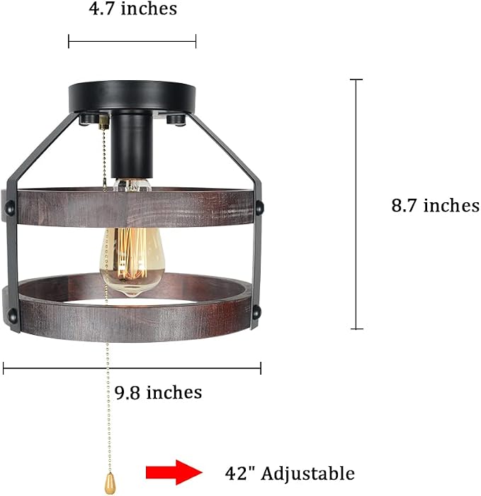 Farmhouse Flush Mount Ceiling Light - Image 2