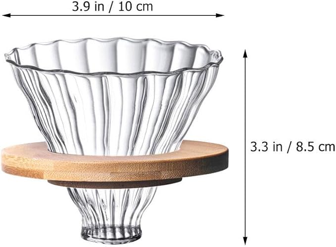 Cabilock 1set Reusable Stripe Glass Coffee Filter Funnel High Borosilicate - Image 7