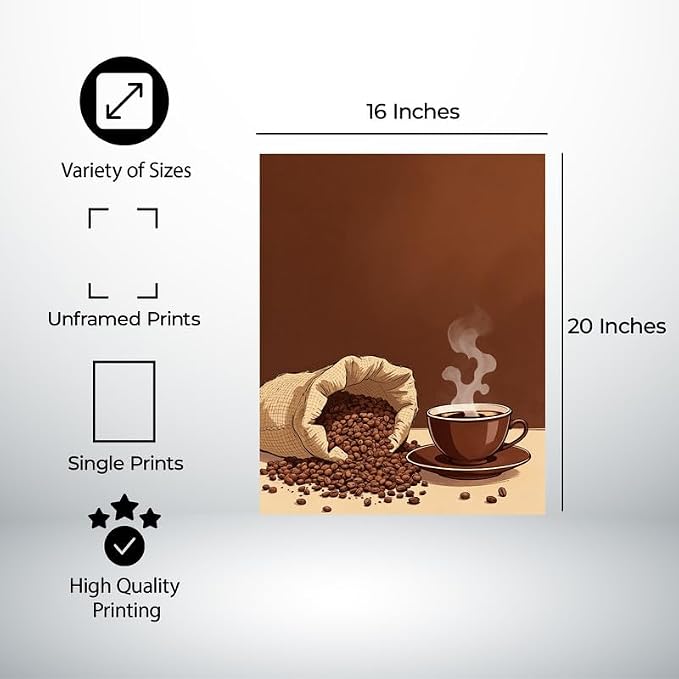 Lawrence Williams Designs Coffee Beans and Cup Poster - Image 2