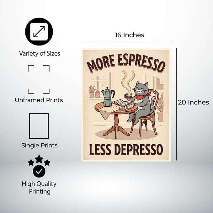 Lawrence Williams Designs Coffee Cat Poster - Image 2