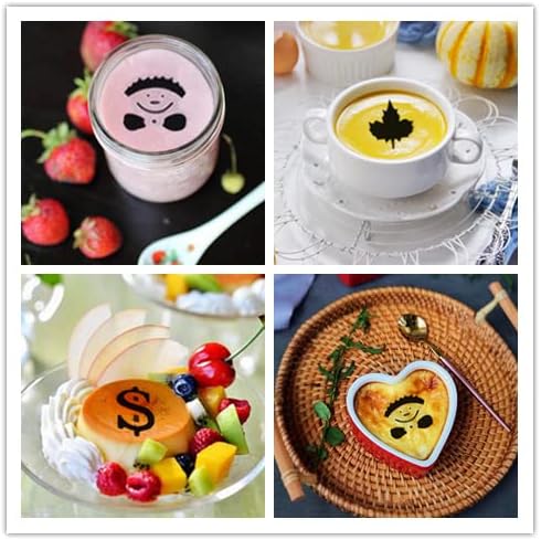 44 Coffee Stencils+2 Mesh Powder Shakers, Coffee Decoration Stencils Coffee Art - Image 7