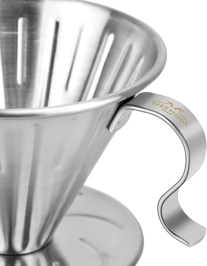 MERMOO YILAN Pour Over Coffee Dripper Durable Metal Filter Holder Large Hole - Image 6