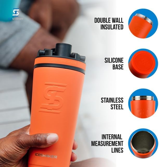 Ice Shaker Insulated Stainless Steel Shaker Bottle | 26oz - Image 2