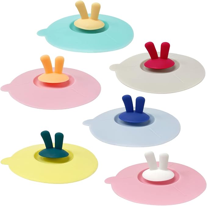 allydrew Silicone Cup Lids, Anti-Dust Leak-Proof Coffee Mug Covers by allydrew