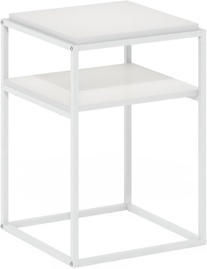 Furinno Moretti Side Table, 2-Tier Stackable Metal Frame End Table - Image 6