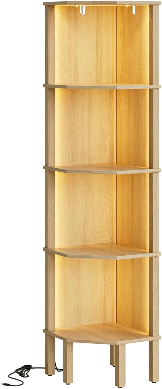 Corner Shelf Stand, 5 Tier Corner Bookshelf - Image 9