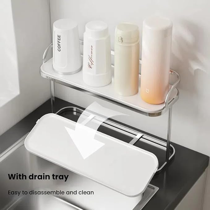 304 Stainless Steel Water Bottle Drying Rack Cup Storage - Image 3