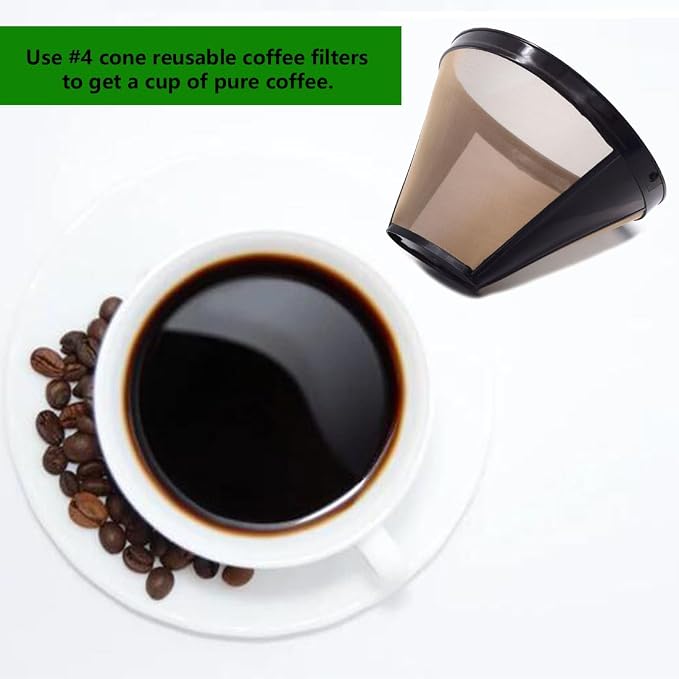 Reusable #4 Cone Coffee Filters Basket Replacement - Image 4