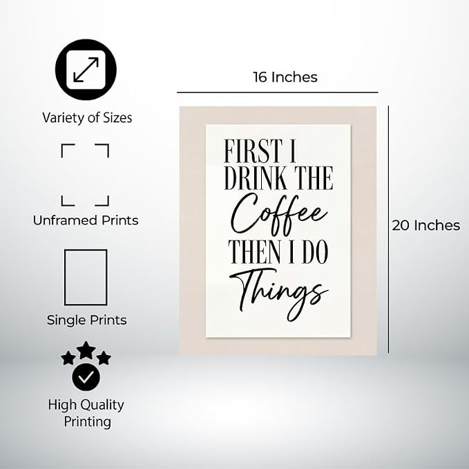 Lawrence Williams Designs First I Drink the Coffee Then I Do Things Poster - Image 2