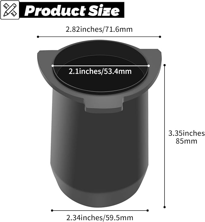 54mm Espresso Dosing Cup for Portafilter, Matte Black Grounds Cup - Image 5