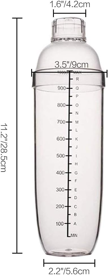 2 Pcs Plastic Cocktail Shaker, Drink Mixer Boba Tea Shaker, Professional Bar - Image 2