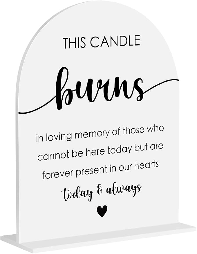 This Candle Burns Memorial Sign, In Loving Memory Sign Wedding Engagement by Unknown