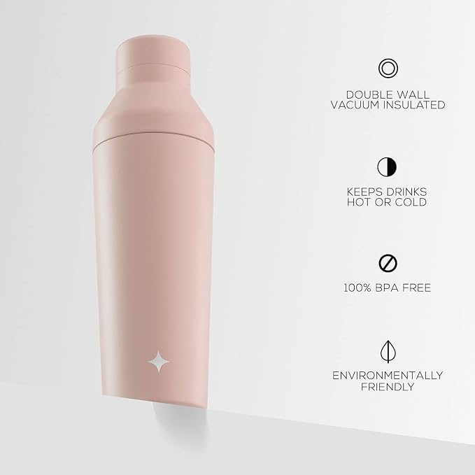 JoyJolt Triple Insulated Cocktail/Protein Shaker Bottle. 20oz Shaker Cup - Image 4