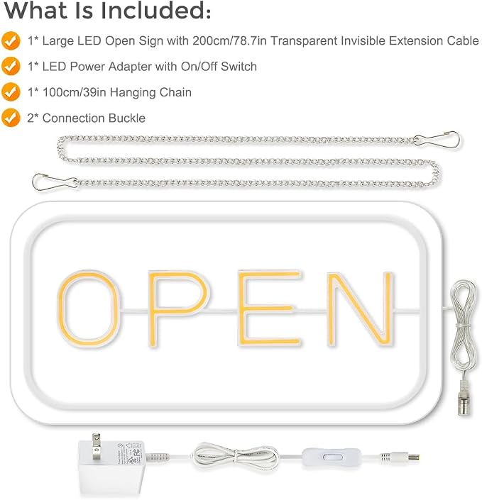 Open Signs for Business, Ultra Bright and Eye-catching Electric Light Up Sign - Image 7