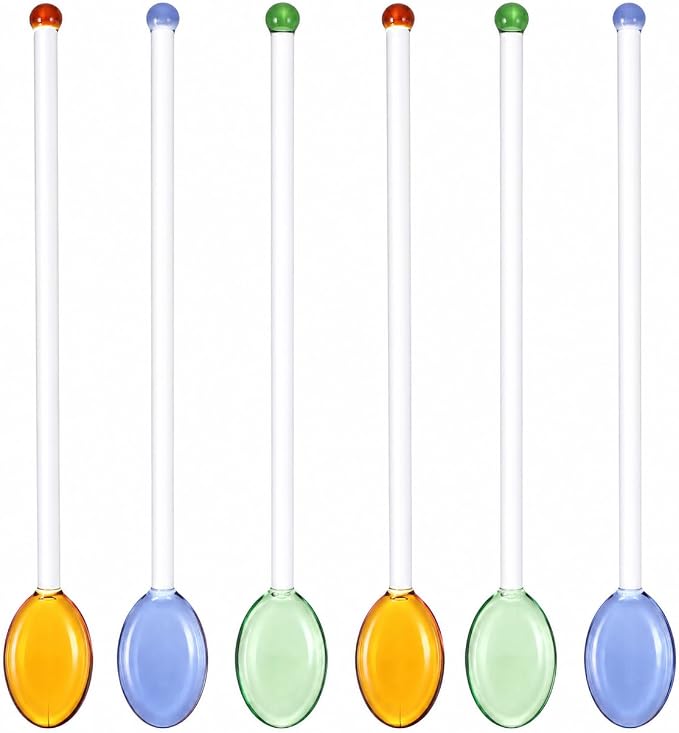 IMIKEYA 6Pcs Swizzle Stick Glass Cocktail Stirrers by IMIKEYA