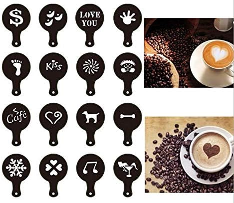 44 Coffee Stencils+2 Mesh Powder Shakers, Coffee Decoration Stencils Coffee Art - Image 6