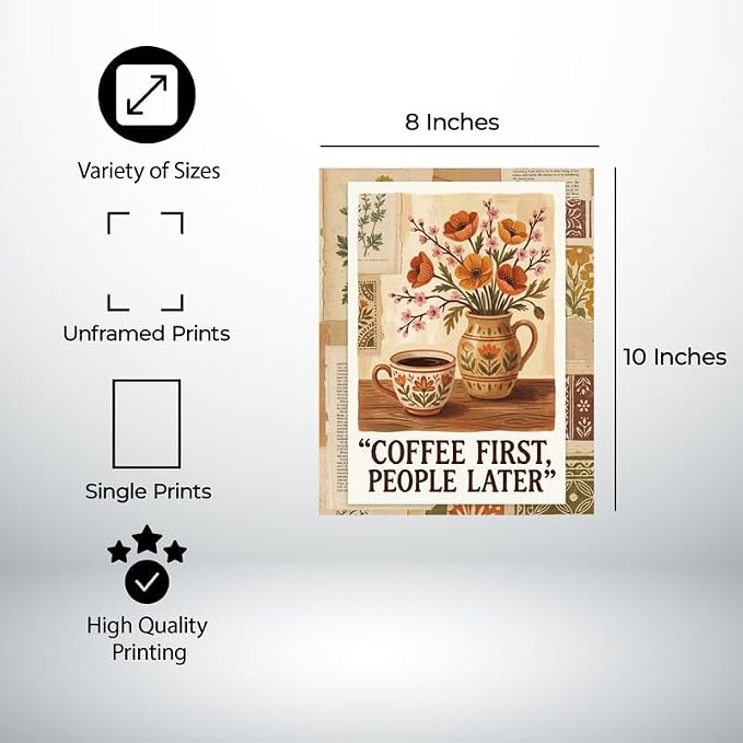 Lawrence Williams Designs Coffee First People Later Poster - Image 2