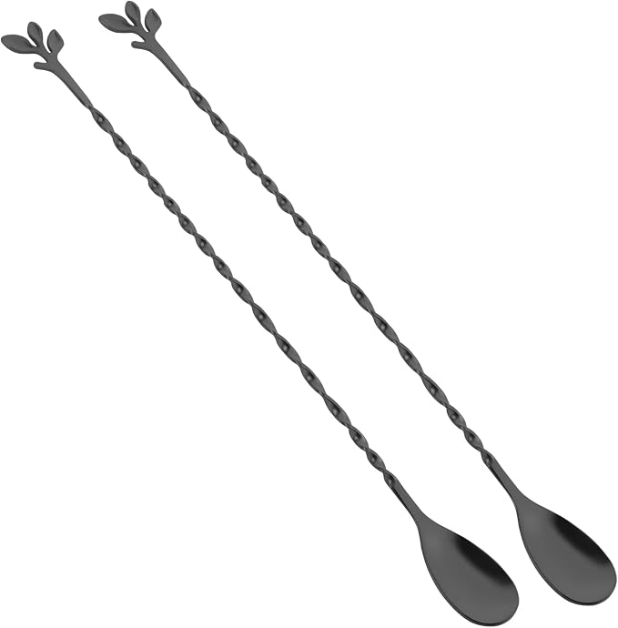 AnSaw Black 12-Inch Stainless Steel Cocktail Spoon by AnSaw