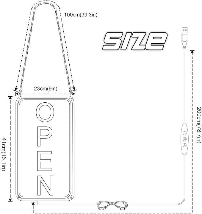 Open Signs for Business, Ultra Bright and Eye-catching Vertical Open Light Up - Image 6