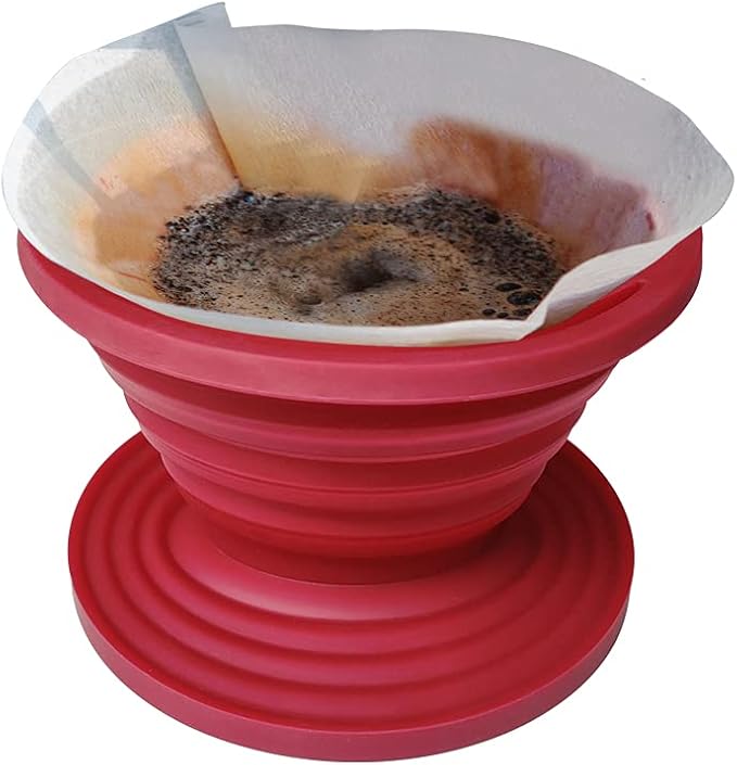 Collapsible Silicone Coffee Dripper, Reusable Coffee Filter Cone - Image 3