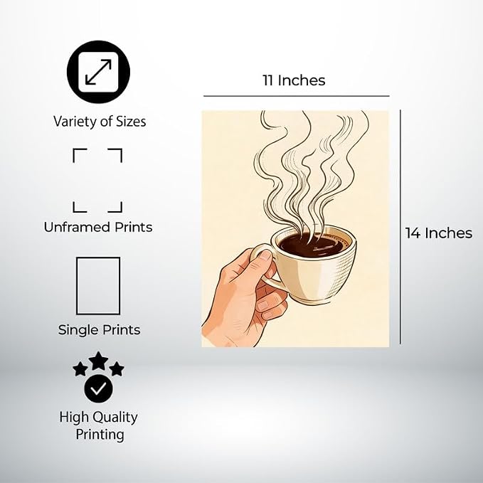 Lawrence Williams Designs Steaming Coffee Cup Poster - Image 2