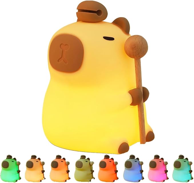 Capibara Night Light for Adults, Silicone Dimmable Animal Nightlight by LMFUEN