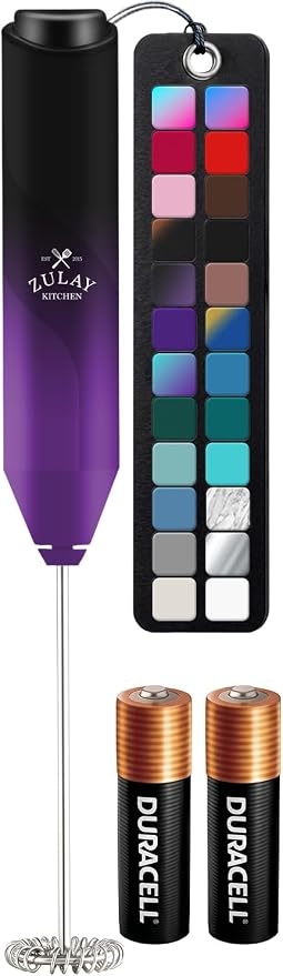 Zulay Kitchen Powerful Milk Frother AA Batteries Included – Ultra Fast Handheld by ZulayKitchen