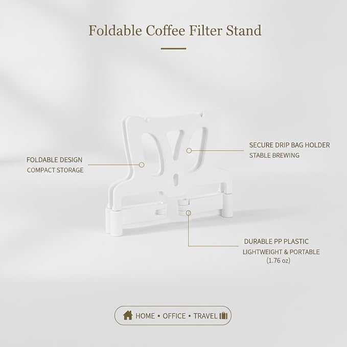0.98-Inch Foldable Coffee Filter Stand, PP Plastic Holder - Image 5