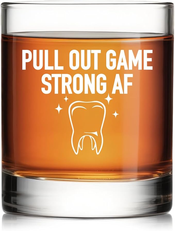 Pull Out Game Strong Af Whiskey Glass, Father's Day Anniversary Christmas Gifts by Pishovi