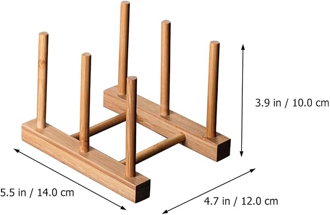 Wakauto Bottle Drying Rack Cup Drying Stand Bamboo Cup Holder Saucer Dish - Image 2